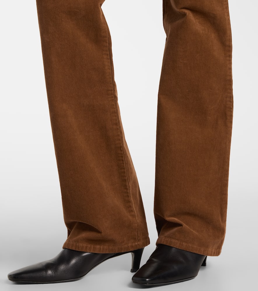 Nili Lotan Joan High-rise Cotton-blend Corduroy Flared Pants In Brown