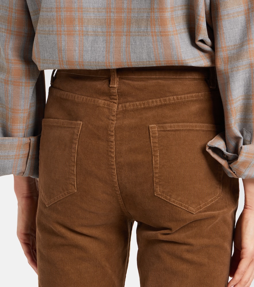 Nili Lotan Joan High-rise Cotton-blend Corduroy Flared Pants In Brown