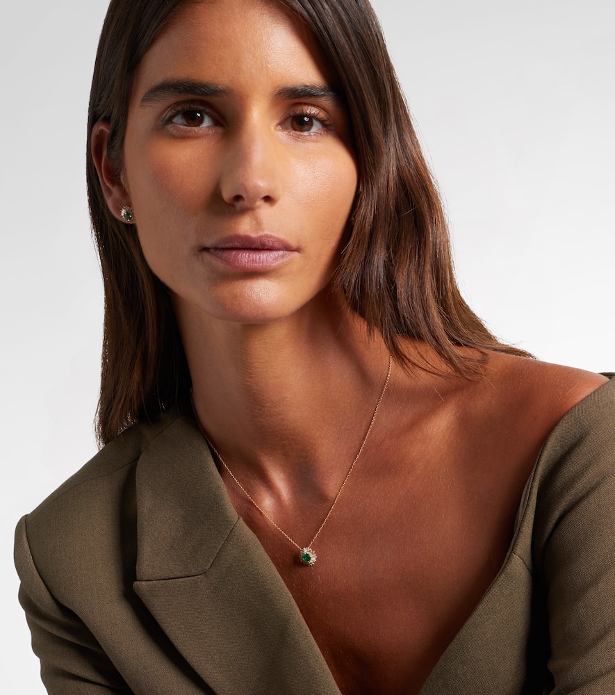 Suzanne Kalan One Of A Kind 18kt Gold Necklace With Emerald And Diamonds In Gold