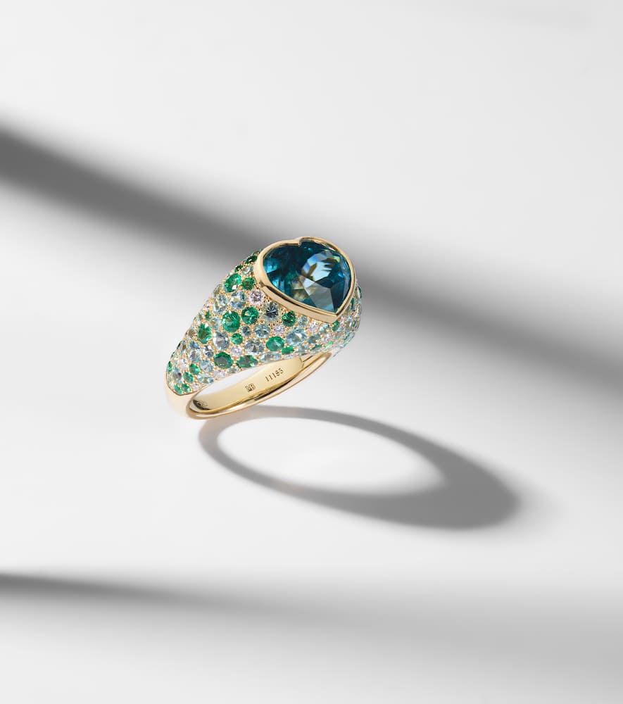 Marina B Calvina 18kt Gold Ring With Gemstones In Gold
