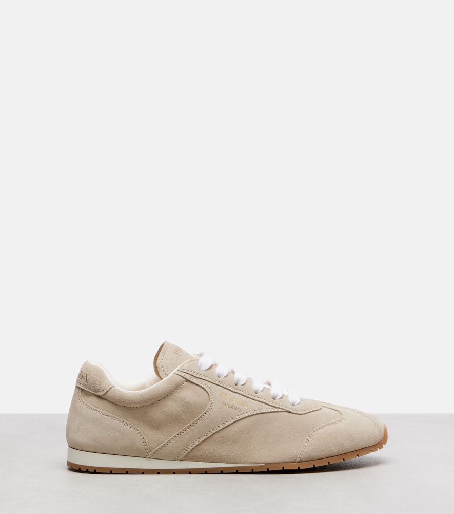 Prada Suede Sneakers In Neutral