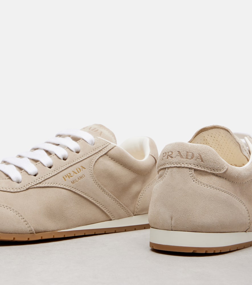 Prada Suede Sneakers In Neutral