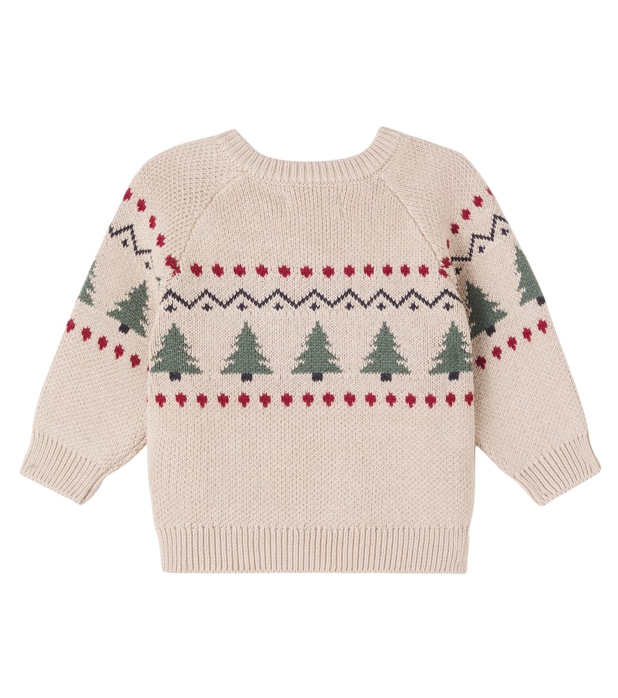 Wheat Baby Balou Cotton Jacquard Sweater In Multi