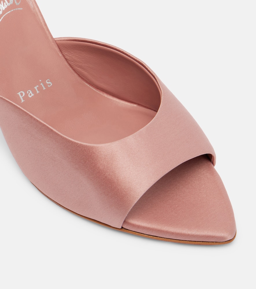 Christian Louboutin Miss Z 80 Crêpe Satin Mules In Pink