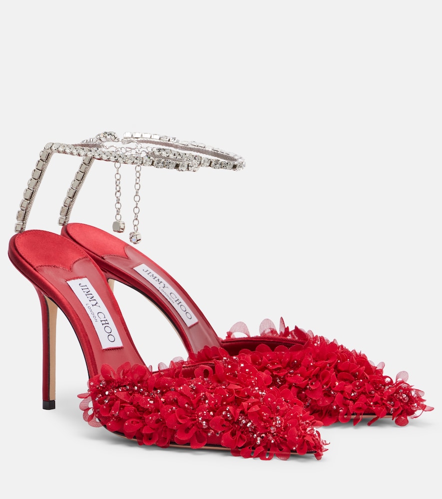 Jimmy Choo Saeda 100 embellished mesh pumps
