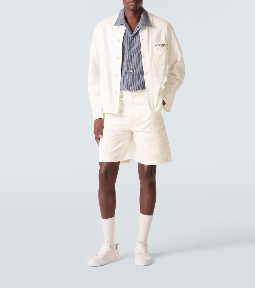 Givenchy Logo Cotton Canvas Jacket In White