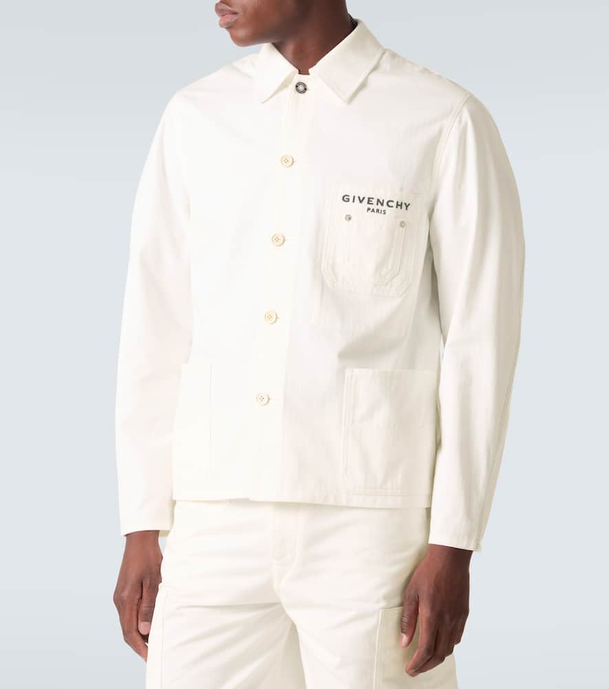 Givenchy Logo Cotton Canvas Jacket In White