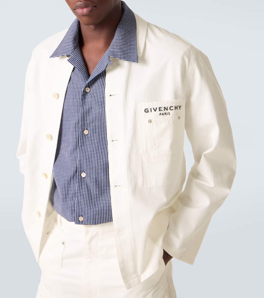 Givenchy Logo Cotton Canvas Jacket In White