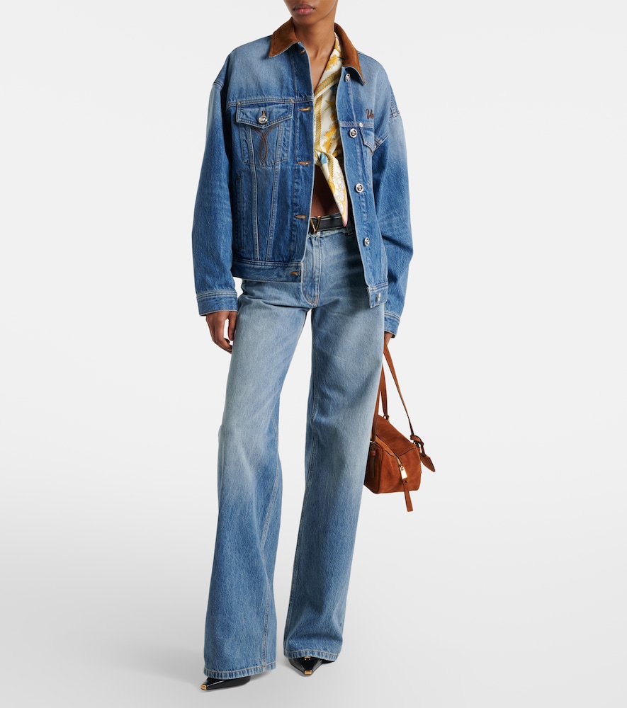  Versace Versace Jeansjacke Trucker Mit Veloursleder 
