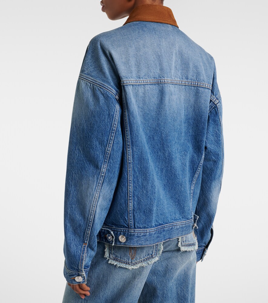  Versace Versace Jeansjacke Trucker Mit Veloursleder 