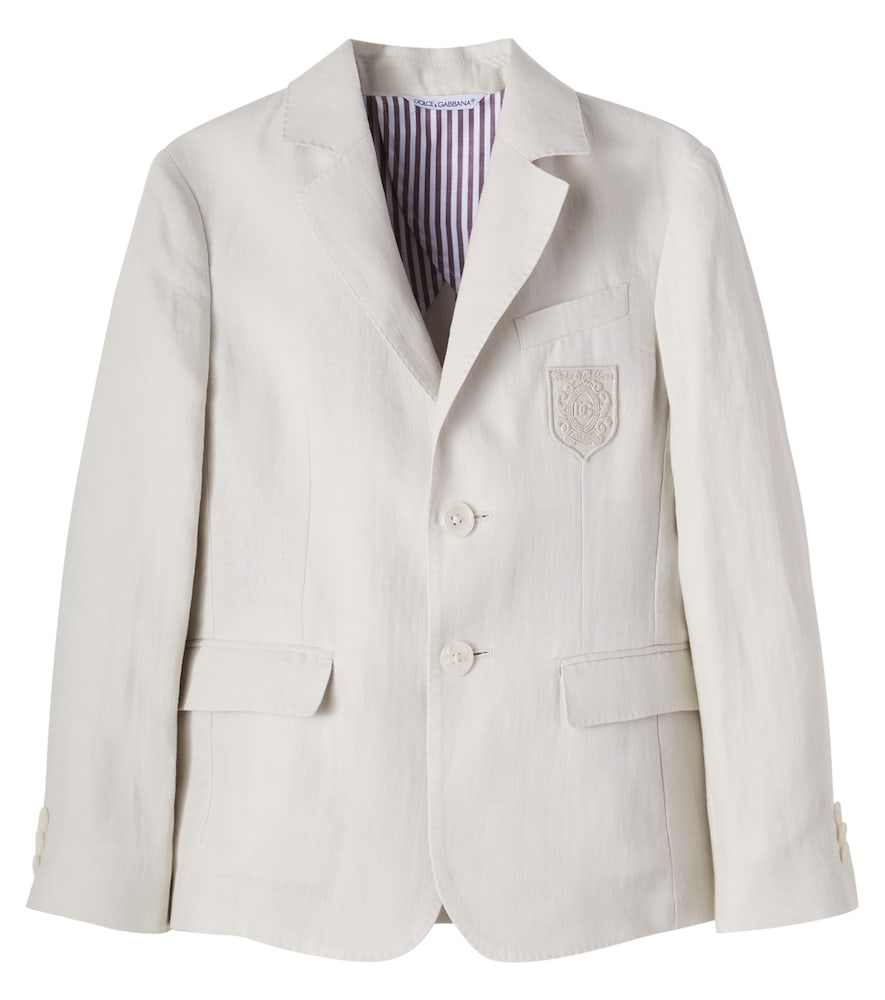 Dolce&Gabbana Kids Beige Embroidered Linen Blazer Y Size 8 - Mytheresa