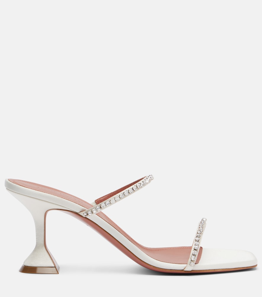  Amina Muaddi Amina Muaddi Gilda 70 Embellished Satin Mules 