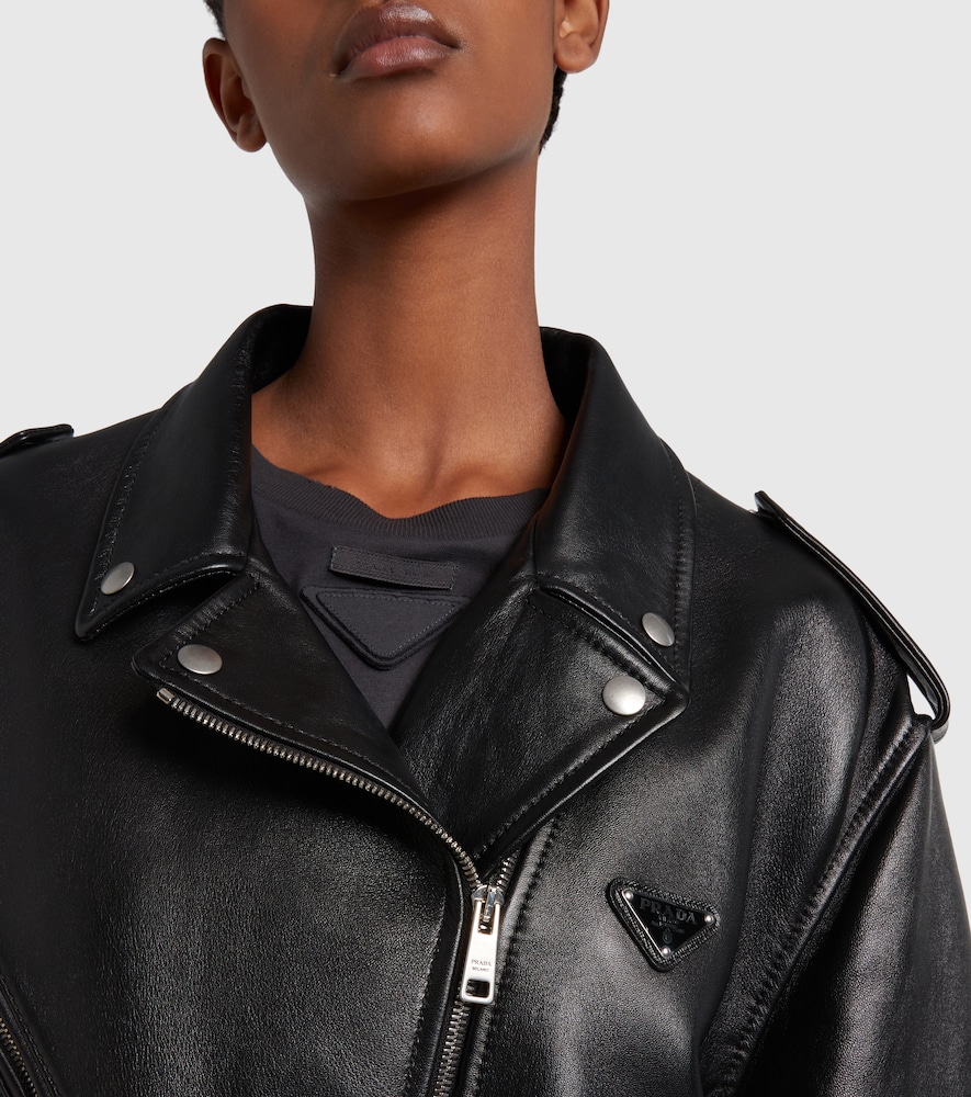  Prada Prada Bikerjacke Aus Leder 