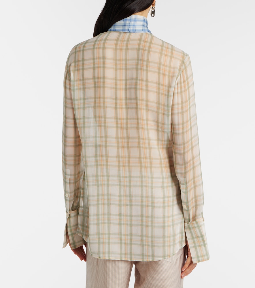  Acne Studios Acne Studios Sheer Tie-neck Silk Blouse 