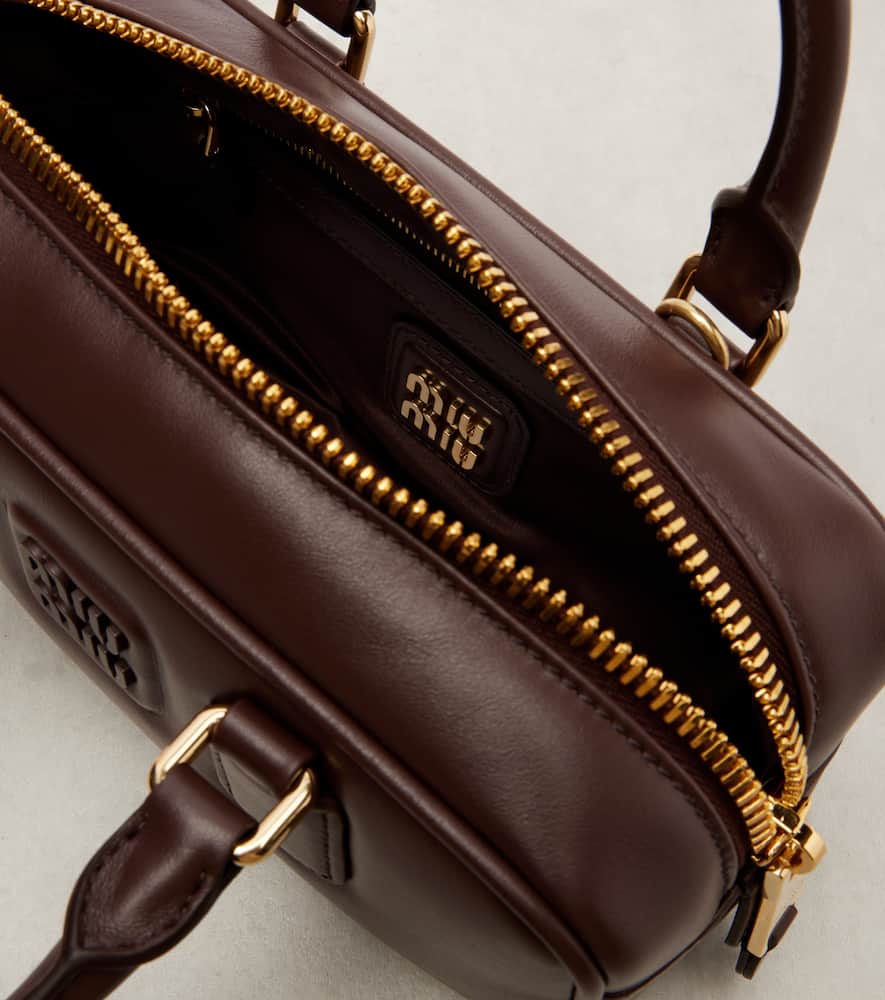 Miu Miu Tote Bag Arcadie Aus Leder In Brown