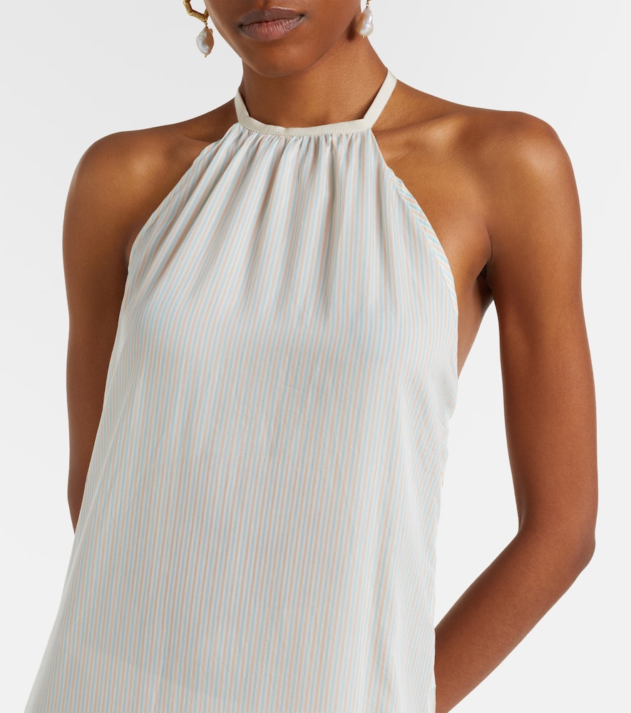  Patou Patou Striped Halterneck Open-back Maxi Dress 