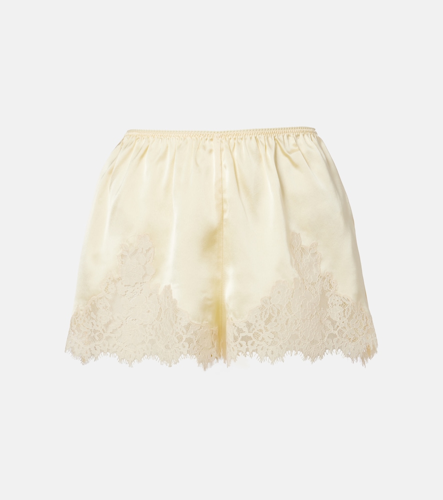 Doen Dôen Iona lace-trimmed silk shorts