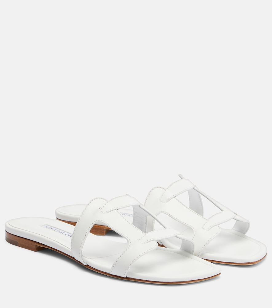 Manolo Blahnik Grellanuflat leather slides