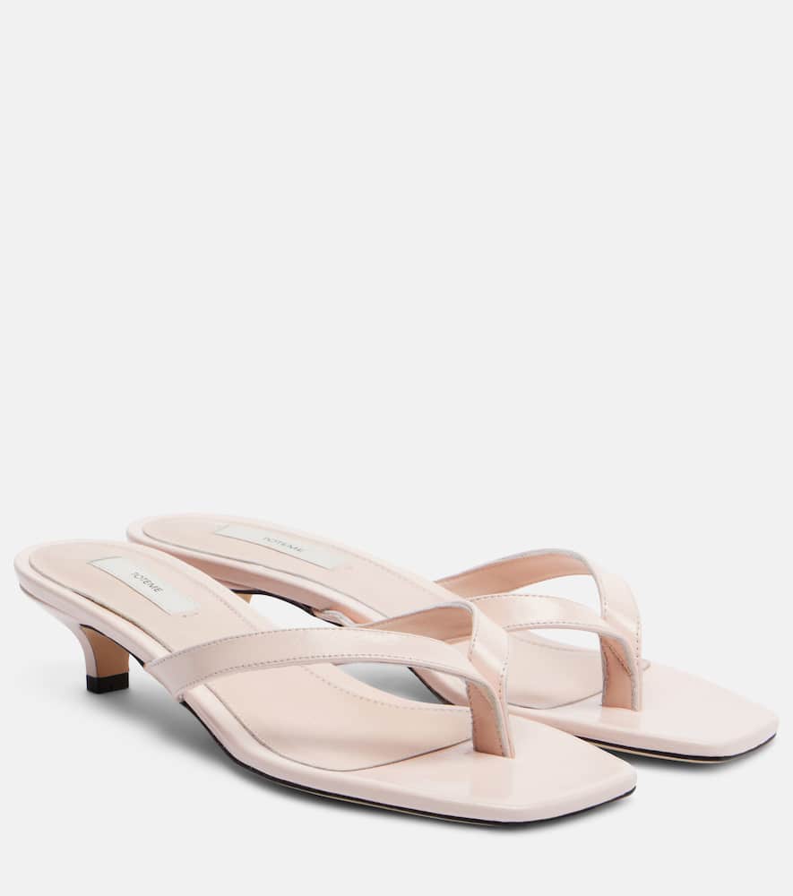 Totême Leather Thong Sandals In Pink