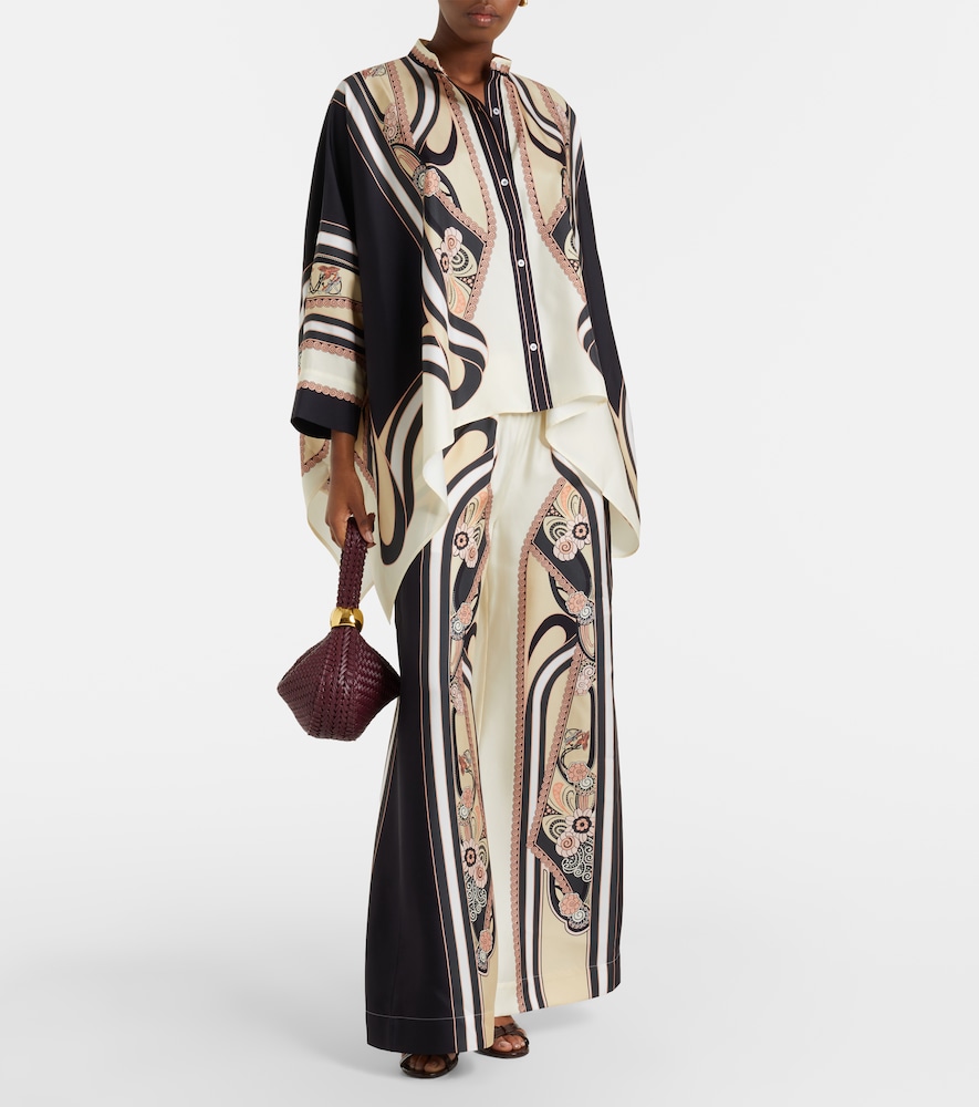 La DoubleJ Printed silk palazzo pants