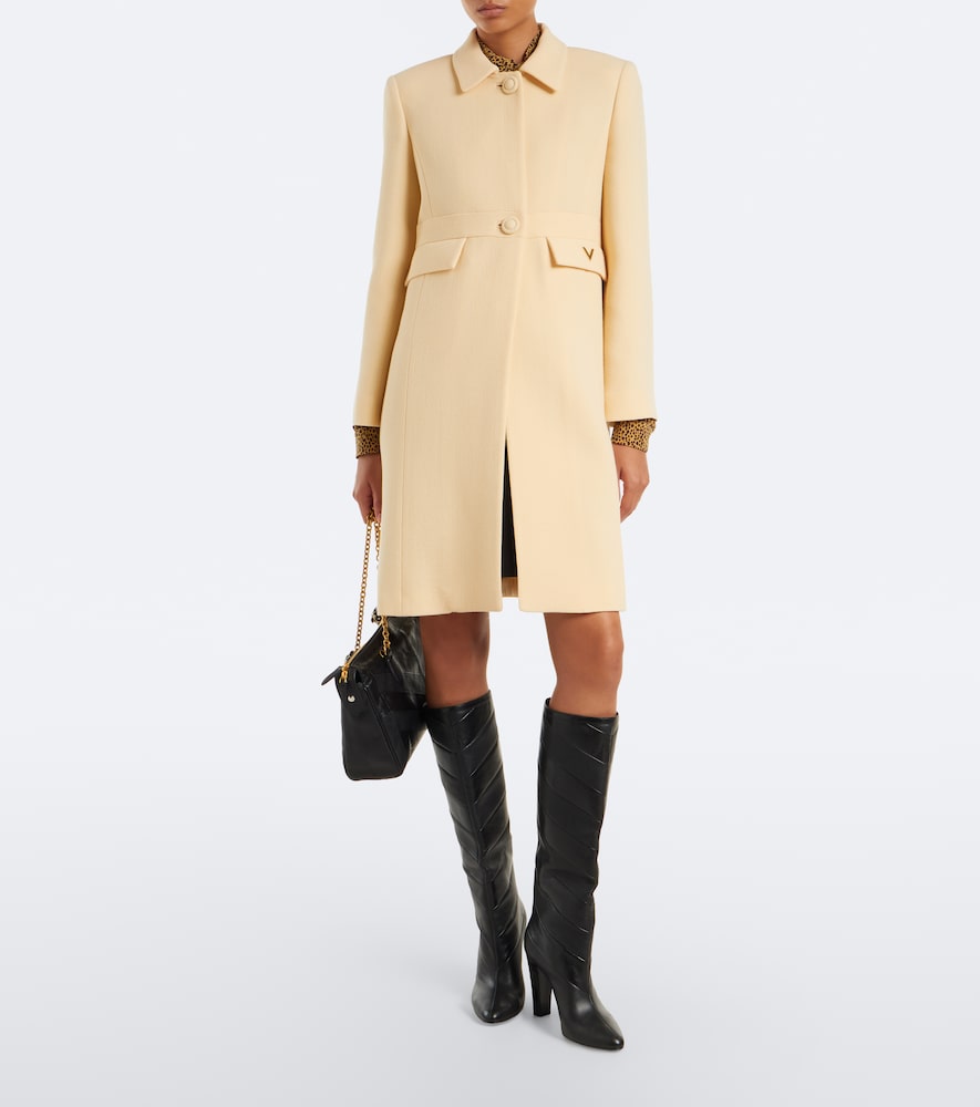 Garavani Vgold Virgin Wool Crêpe Coat