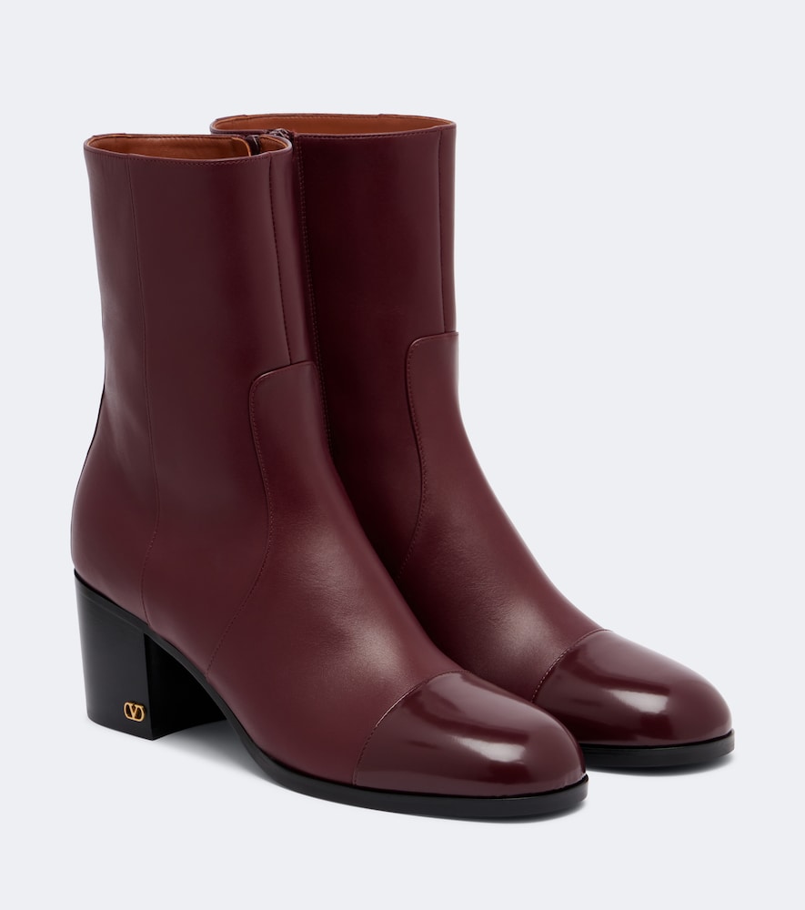 Valentino Garavani Ankle Boots New Boot Aus Leder In Burgundy