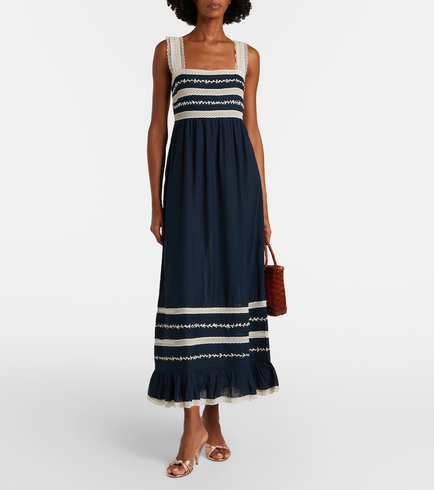 Rixo Malie embroidered midi dress
