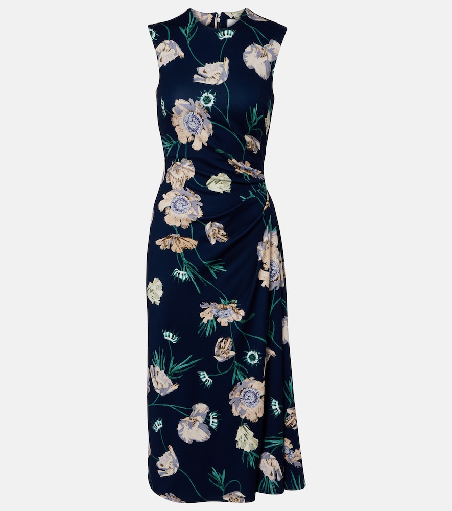 Erdem Draped floral jersey midi dress - Women's Clothing