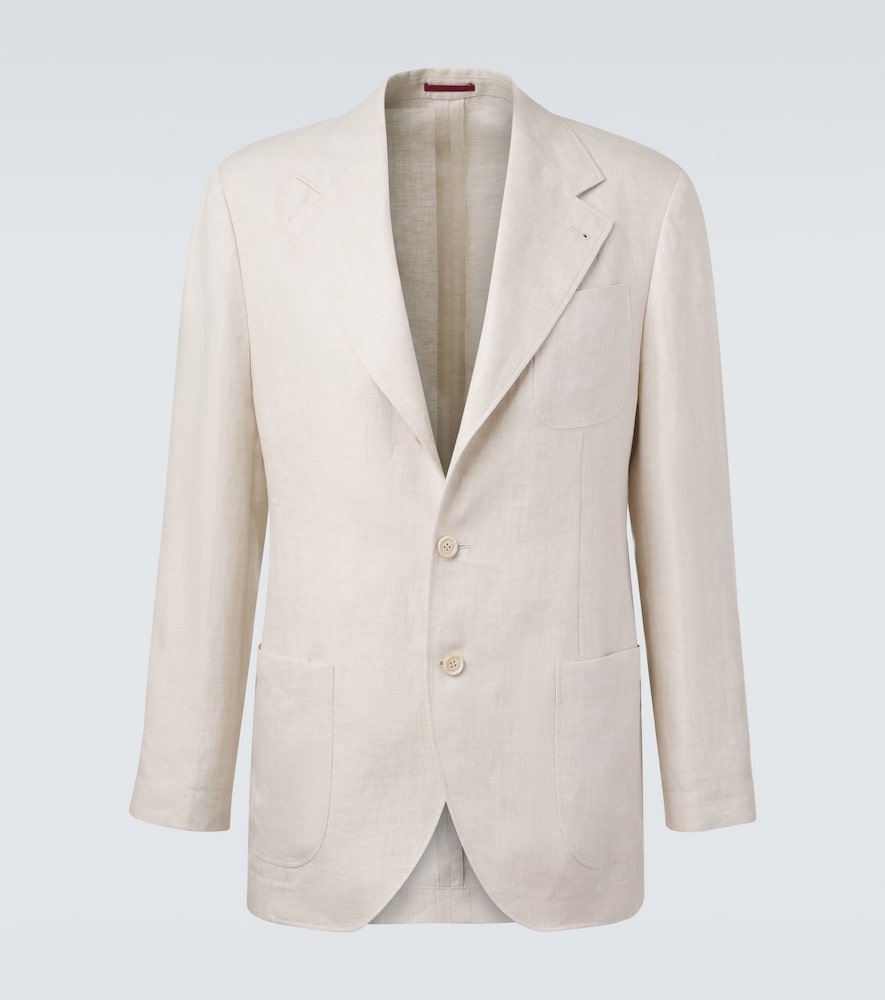 Brunello Cucinelli Single Breasted Linen Blazer