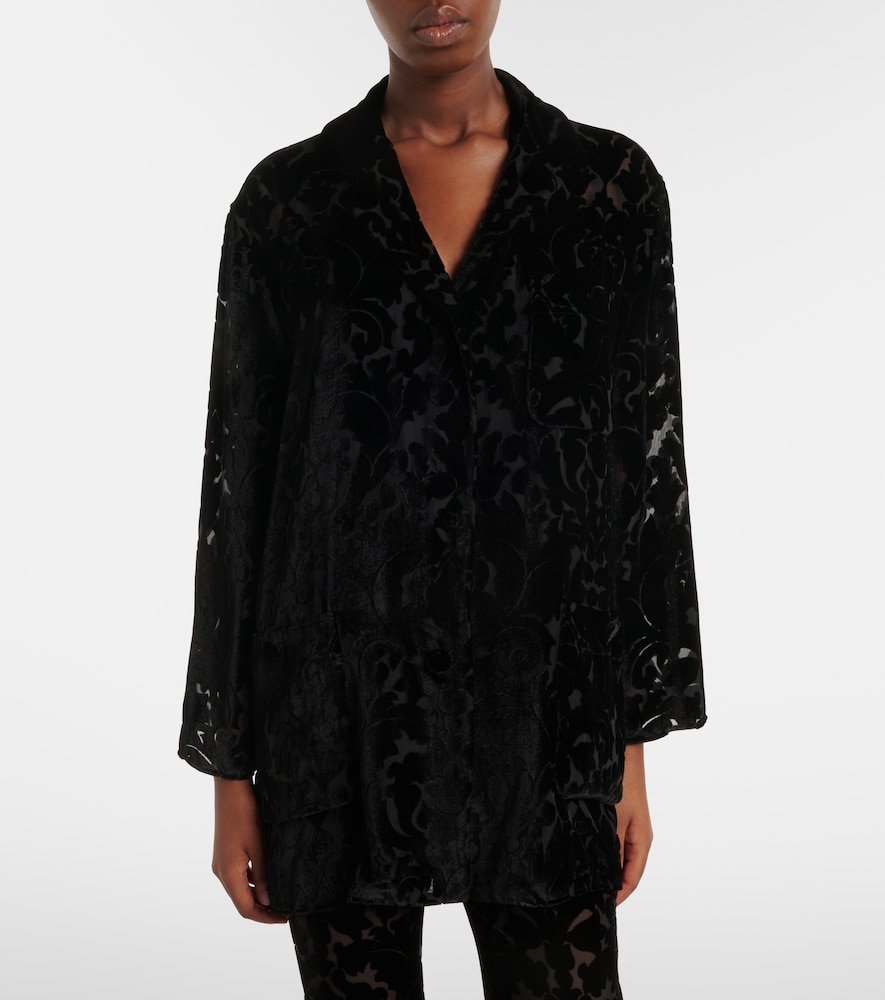 Floral Devoré Velour Shirt