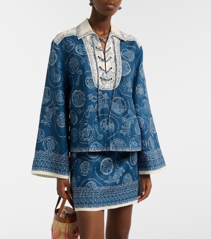 Alémais Lucky printed linen blouse