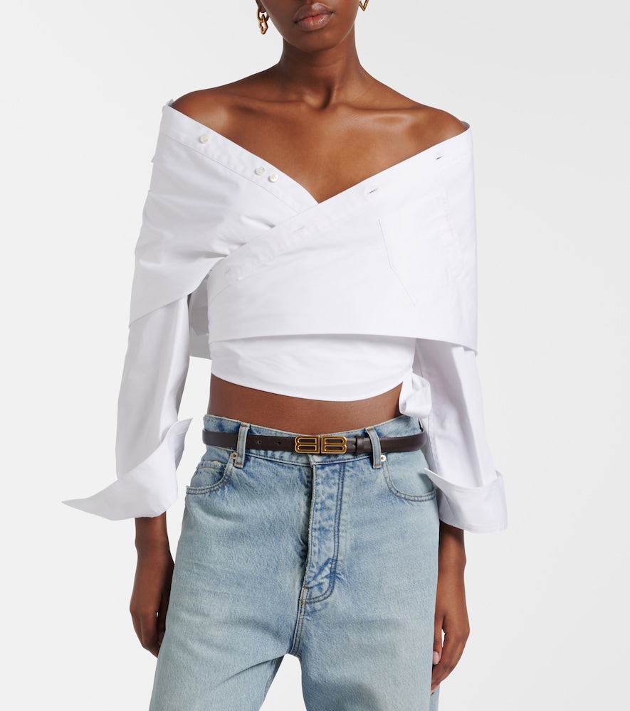  Balenciaga Balenciaga Off-shoulder-top Aus Baumwollpopeline 