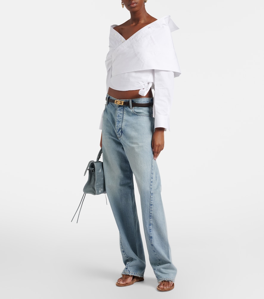  Balenciaga Balenciaga Off-shoulder-top Aus Baumwollpopeline 