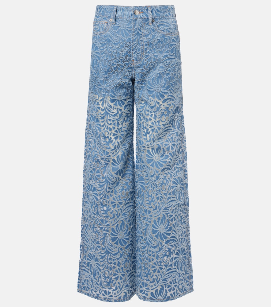 Veronica Beard Women's Blue Taylor Floral Wide-Leg Jeans Size 32 - Mytheresa