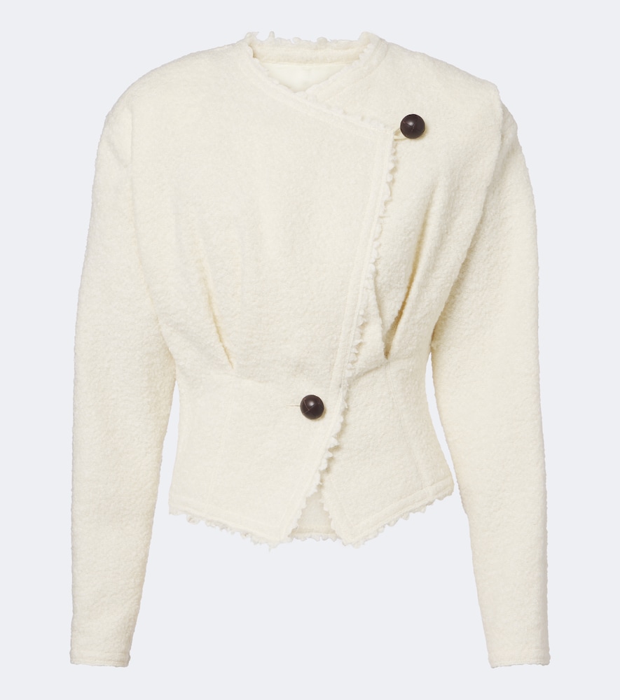 Isabel Marant Women's White Suna Wool And Alpaca-Blend Boucle Jacket UK Size 6 - Mytheresa