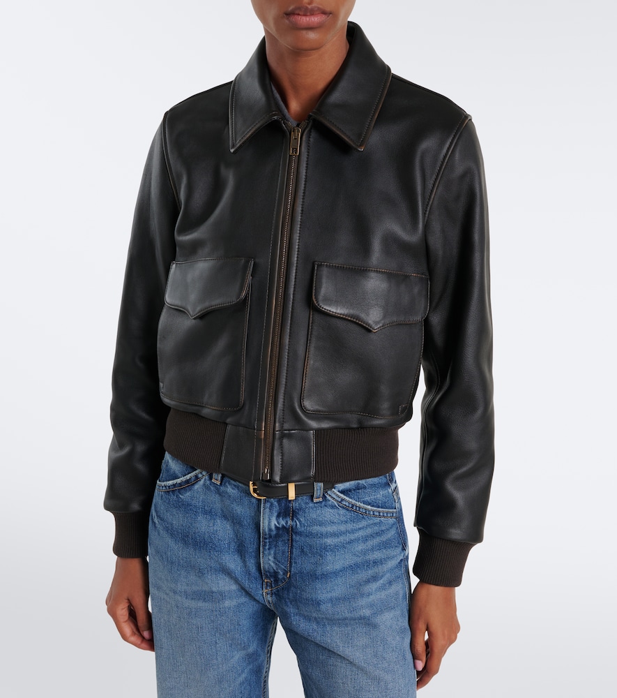 Leather Bomber Jacket