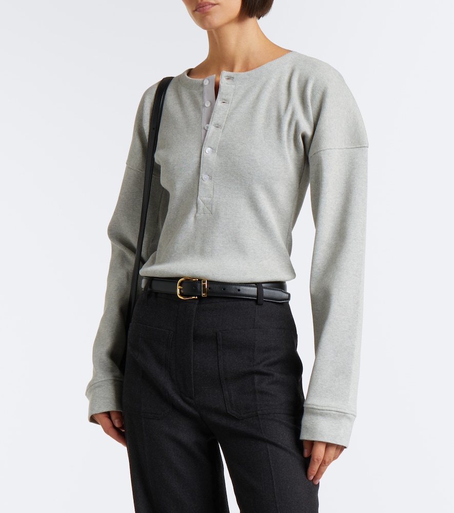 Hazel Ribbed-Knit Cotton Top