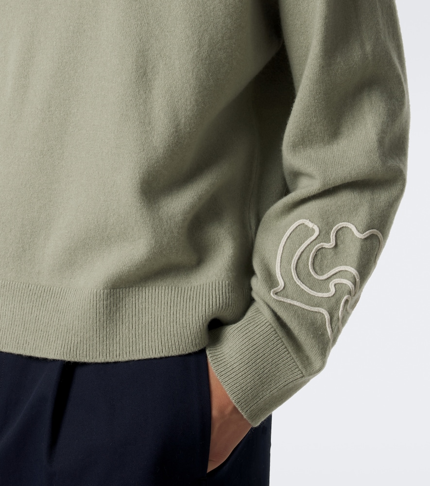 Blaze Embroidered Wool Polo Sweater