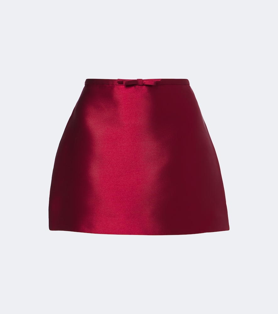 Viana Bow-Detail Satin Miniskirt