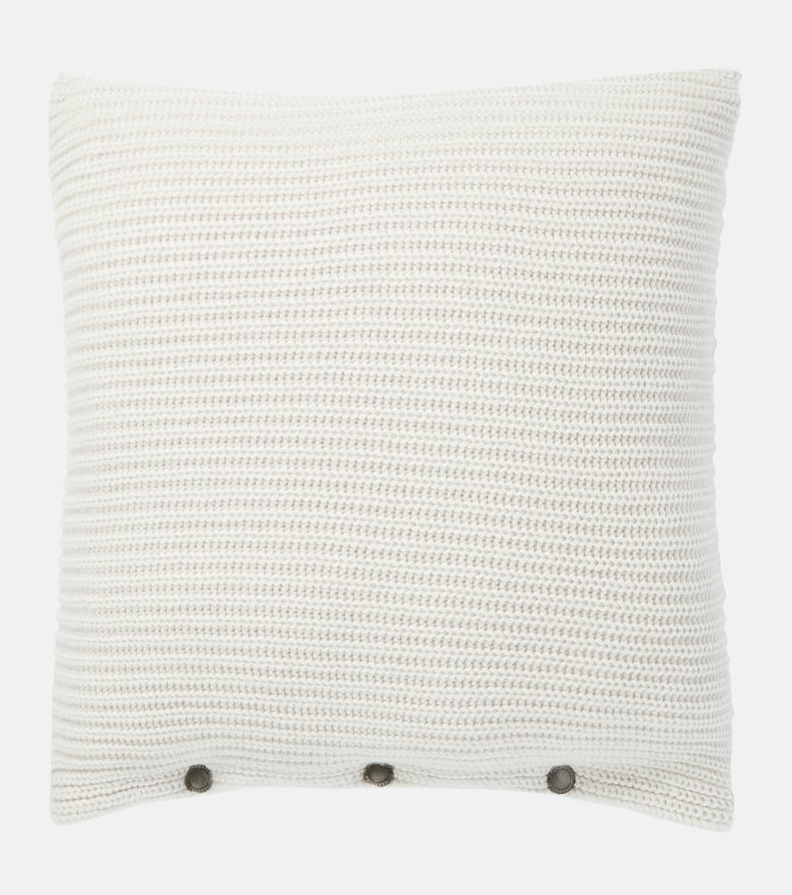 Ribbed cashmere cushion