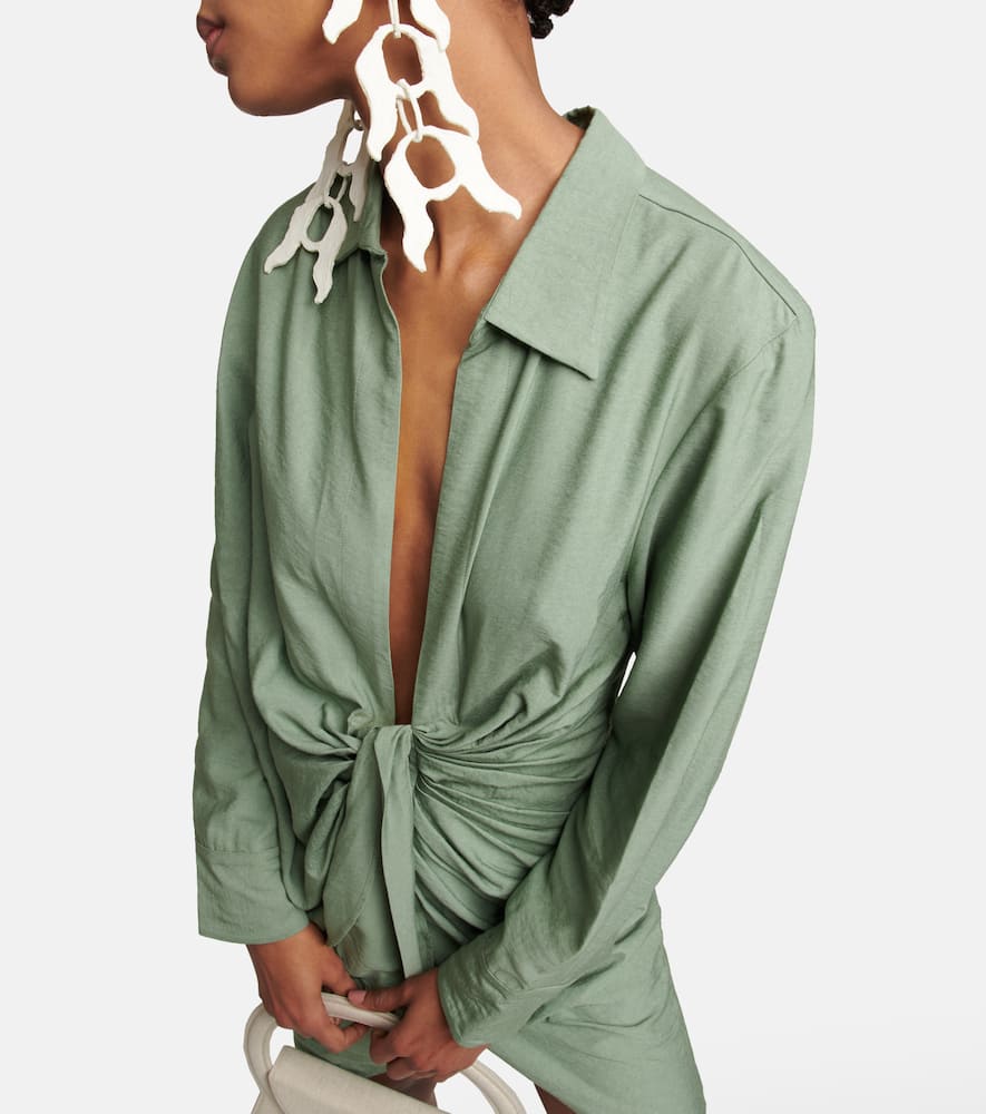 Jacquemus La Robe Bahia Mini Dress In Khaki