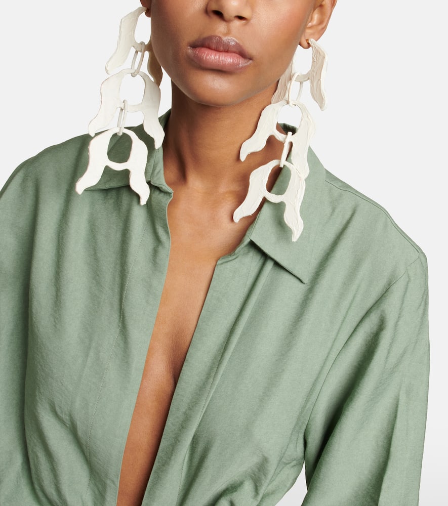 Jacquemus La Robe Bahia Mini Dress In Khaki