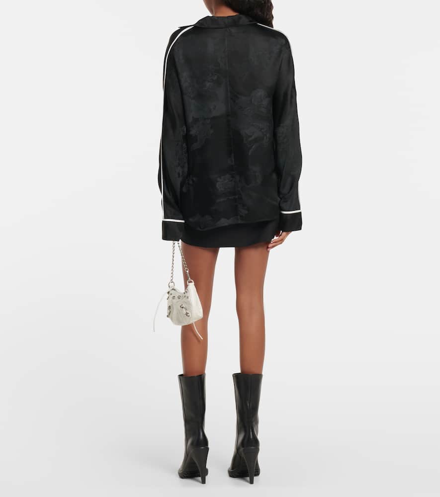 Off-white Jacquard Pyjama Shirt In Black