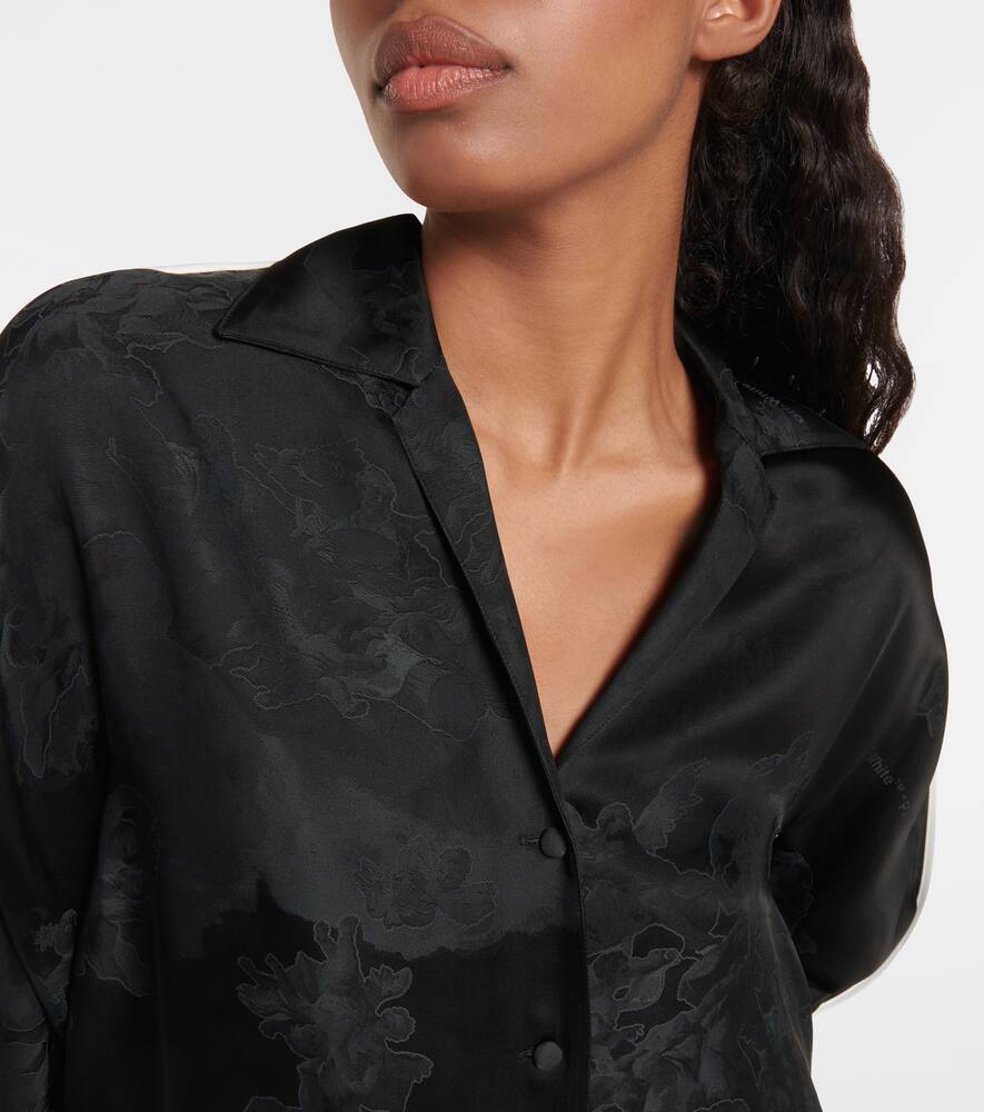 Off-white Jacquard Pyjama Shirt In Black