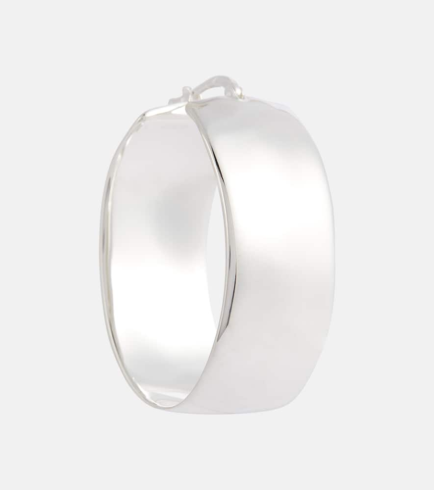 Shop Jil Sander Silver-toned Hoop Earrings