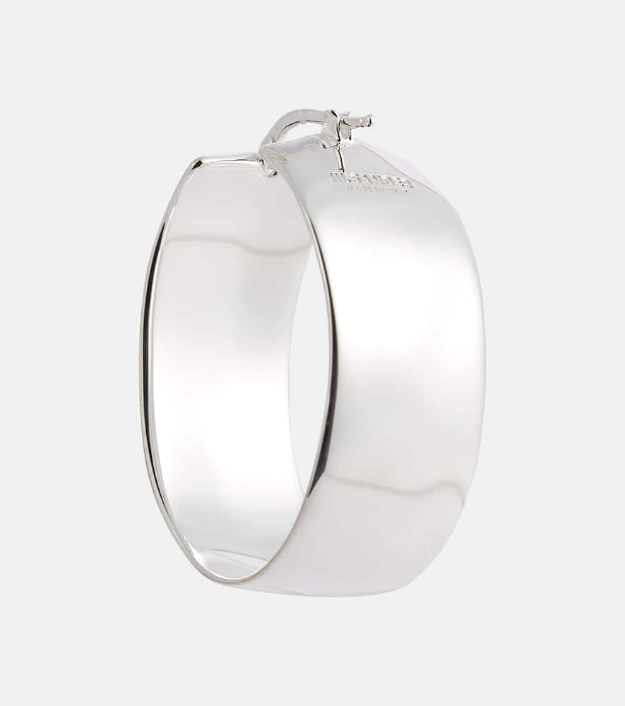 Shop Jil Sander Silver-toned Hoop Earrings