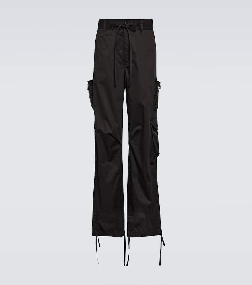 Dolce & Gabbana High-rise Straight Cotton Pants In Black