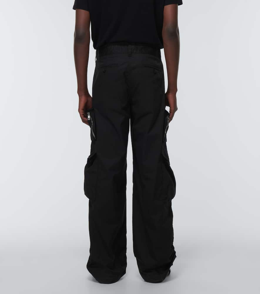 Shop Dolce & Gabbana High-rise Straight Cotton Pants In Black