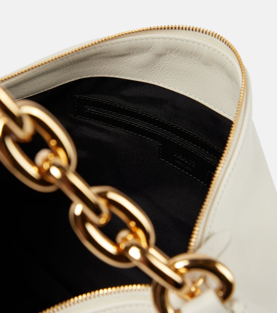 Khaite White Clara Leather Shoulder Bag In White