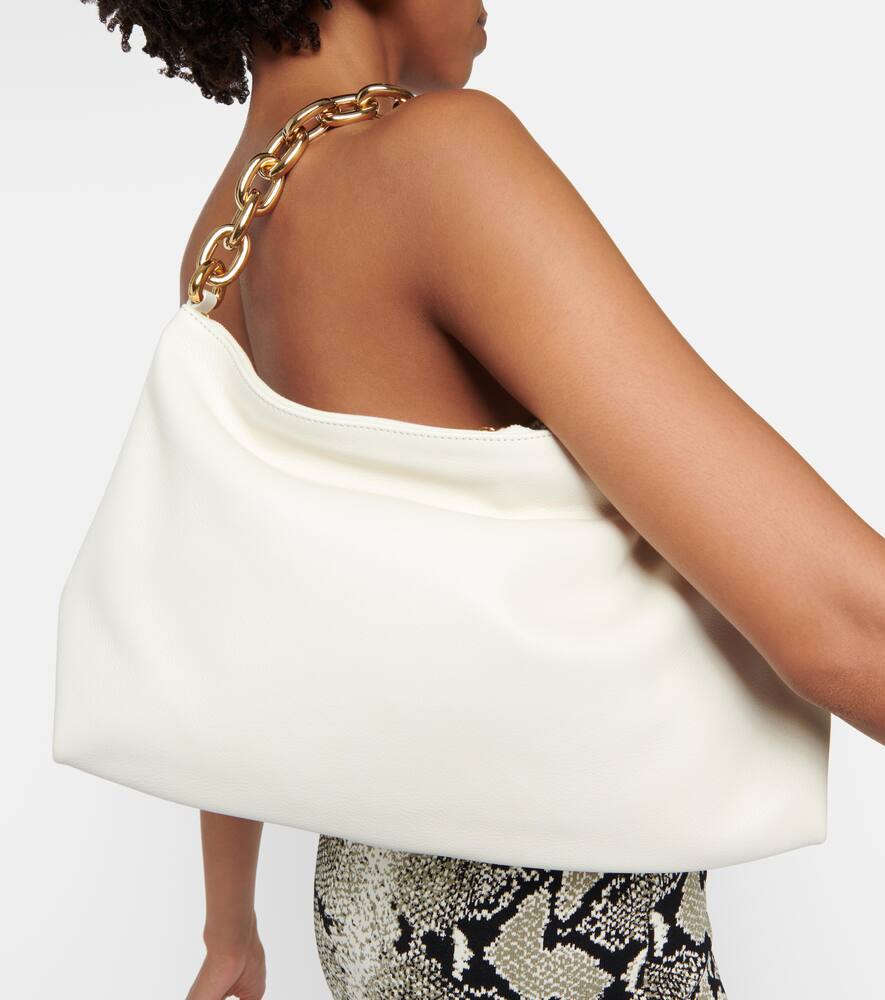Khaite White Clara Leather Shoulder Bag In White
